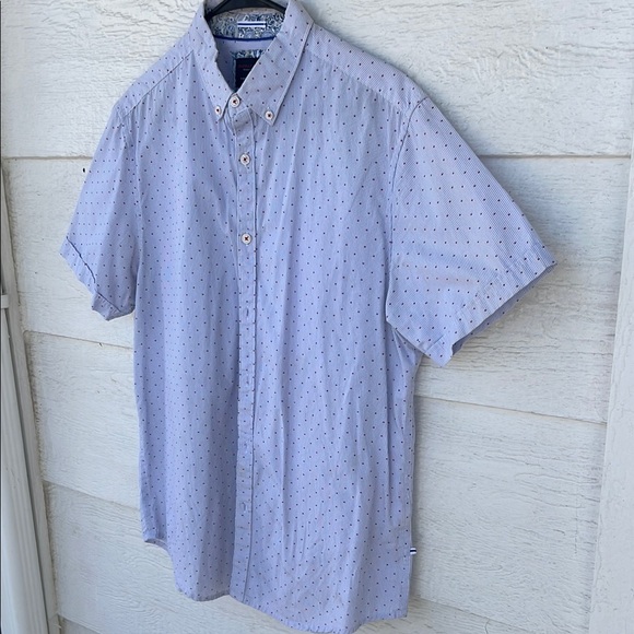 Men's Blue Short Sleeve Shirt - Picture 2 of 4